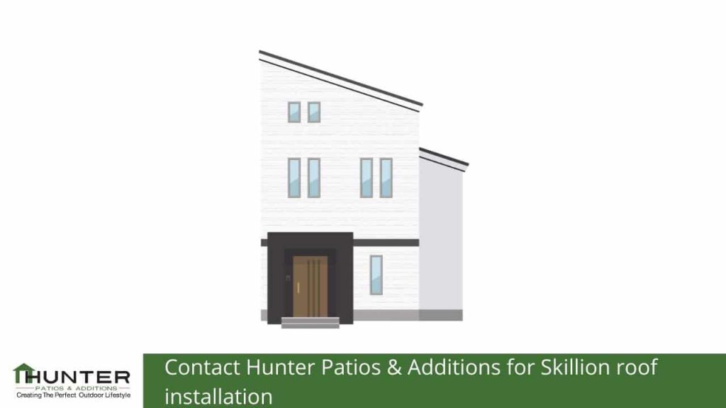 Modern house with skillion roof illustration