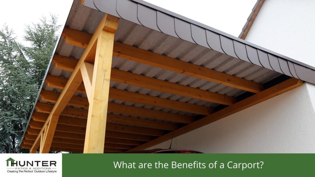 What are the benefits of a Carport? - Photo of a carport built of the side of a house.